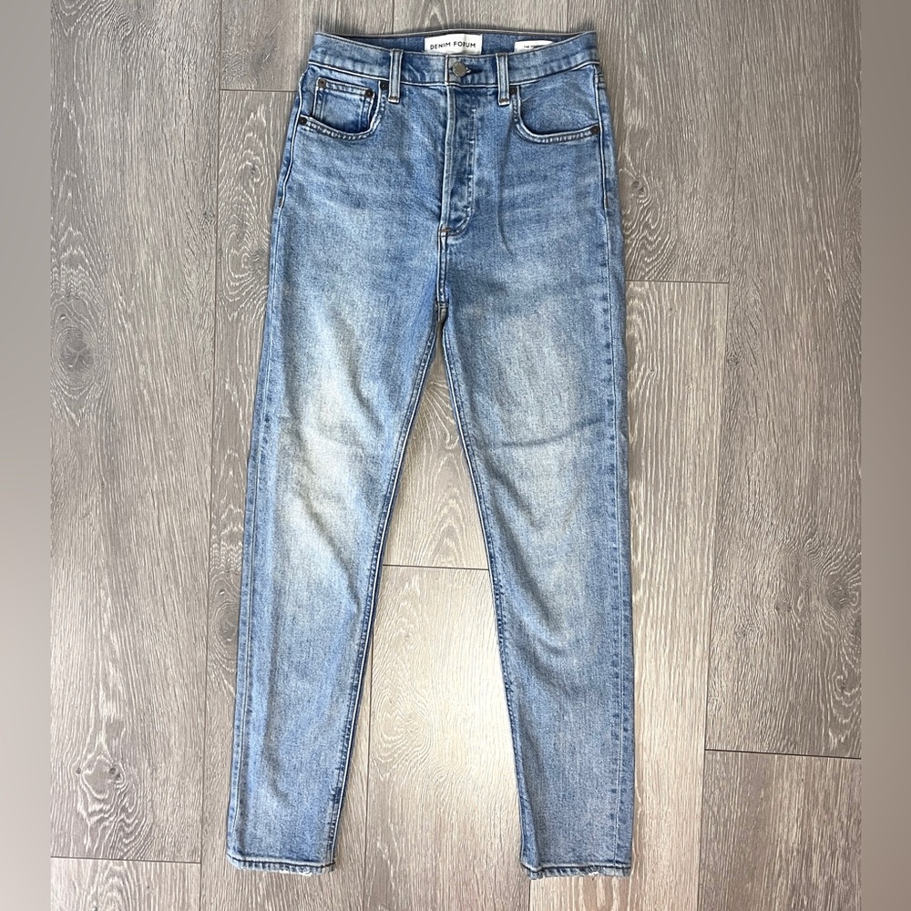 Denim Forum Light Blue High-Rise Slim Jeans